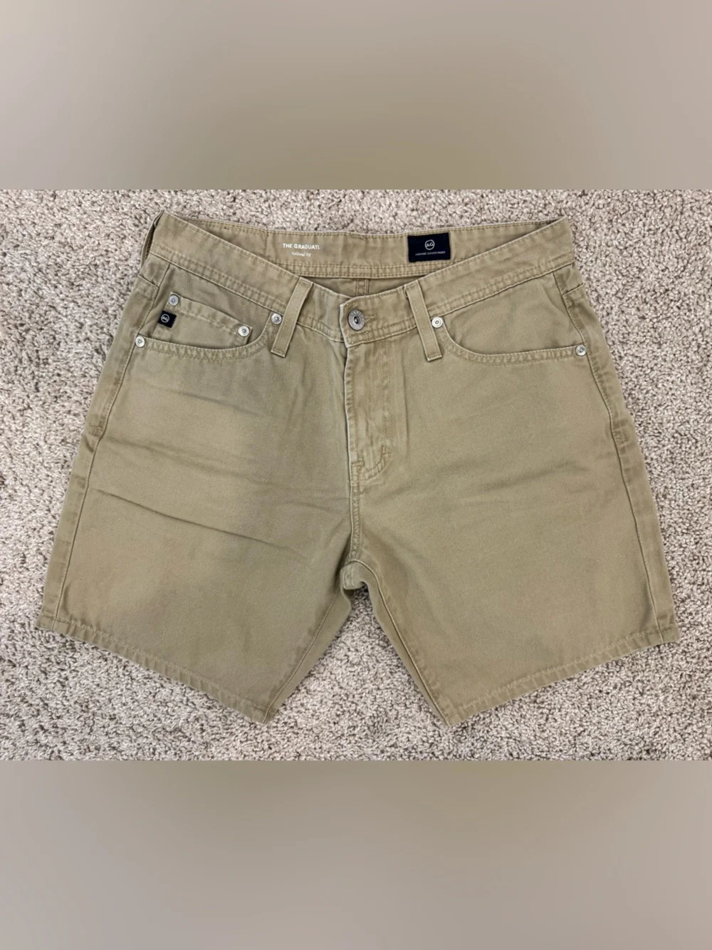 AG Adriano Goldschmied Men's Tan Flat Front Shorts